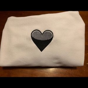 Black Heart Emoji Embroidered Hoodie